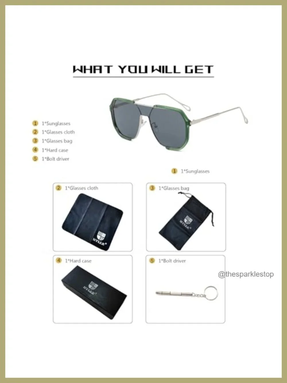 Oversized Square Sunglasses Women UV400 Protection Metal Frame Retro Vintage
